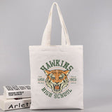 Stranger Things Hellfire Club Handbag Hawkins Middle School Printing Fashion Canvas Reticule