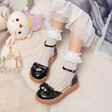 Flat Dress Sandals Spring/Summer Platform Bow Solid Color Sandals for Women