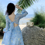 Marilyn Monroe Dress Summer Dress Puff Sleeve V-neck Skirt