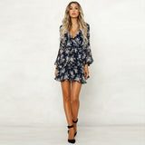 Emery Rose Dresses Autumn Fashion Flower Print Long Sleeve Dress