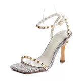 Nude Block Heel Peep Toe Sandals