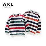 Children Boy Hoodie Children's Autumn Clothing Long-Sleeve T-shirt Sweatshirt Striped Terry