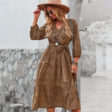 Emery Rose Dresses Waist Slimming Autumn And Winter Large Swing Floral Skirt