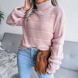The Rock Turtleneck Autumn and Winter Turtleneck Long Sleeve Hollowed Leisure Bottoming Knitted Sweater