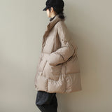 Women Winter Coats Puffer Jacket Down Coat Long Sleeve Warm White Duck Down Lightweight Down Jacket Female