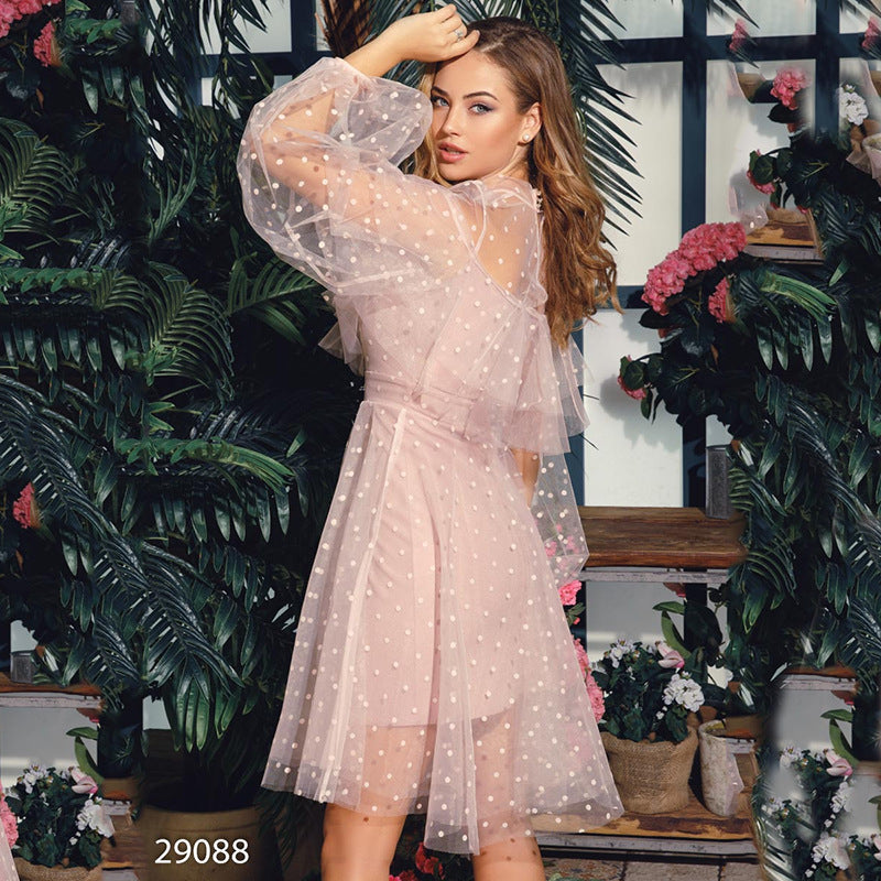 Olivia Wilde Dress Ladies Banquet Champagne Fairy Temperament Long Sleeve