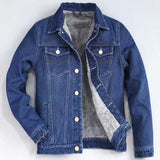 Paisley Denim Jacket Men's Winter Warm and Loose plus Size