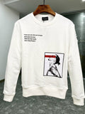 Dsq2 Hoodie DSQ Lian D2 Portrait Map Printed Sweater Trendy Men's Autumn and Winter