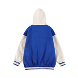 Baby Blue Varsity Jacket Baseball Jacket Men's Embroidery Casual Hooded Jacket