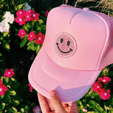 Smiley Face Cap Sponge Truck Mesh Cap Daddy Cap