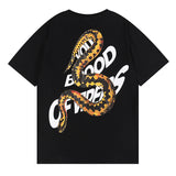 Rrr123 T Shirt Python Vintage Print Loose Short Sleeve
