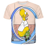 Homer Simpson Shirt Summer Printed Loose Short Sleeve T-shirt