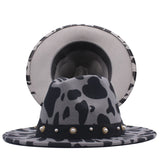 Top Hat Cows Pattern Woolen Hat Female Fedora Fedora Hat Outdoor Travel Hat