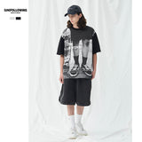 Preppy Aestitic T Shirt Spring and Summer round Neck Loose Print T-shirt