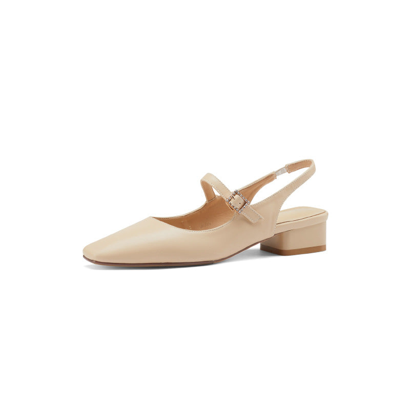 Flat Dress Sandals Summer Low Heel Square Toe Casual Sandals for Women