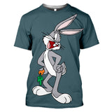 Bugs Bunny Shirt Printed round Neck Short Sleeve T-shirt Men and Women Casual