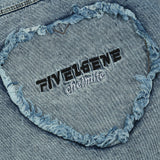 Men Denim Coat Jean Jackets Love Embroidered Washed Do the Old Cowboy Coat Loose Lapels Jacket Denim Clothing