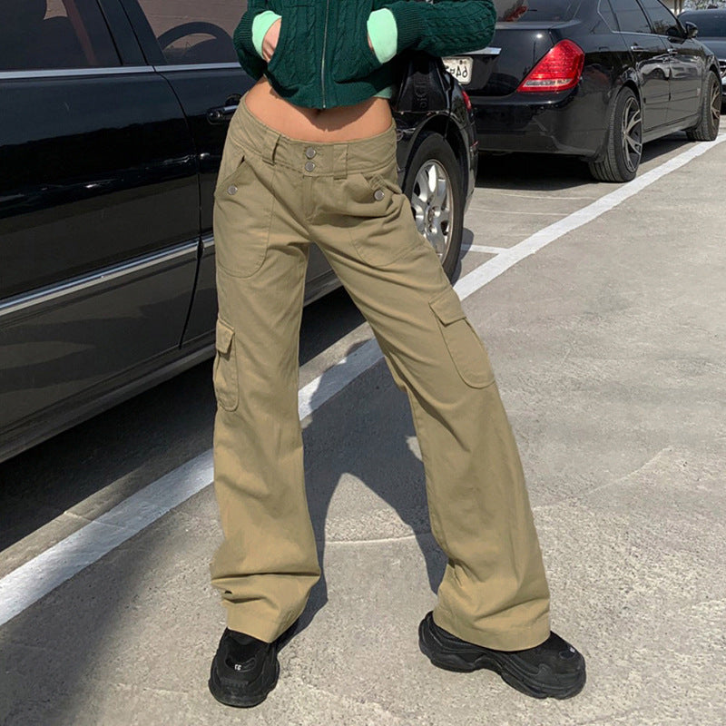 Julia Fox Low Rise Trousers Autumn Women's Sports Casual Working Pants