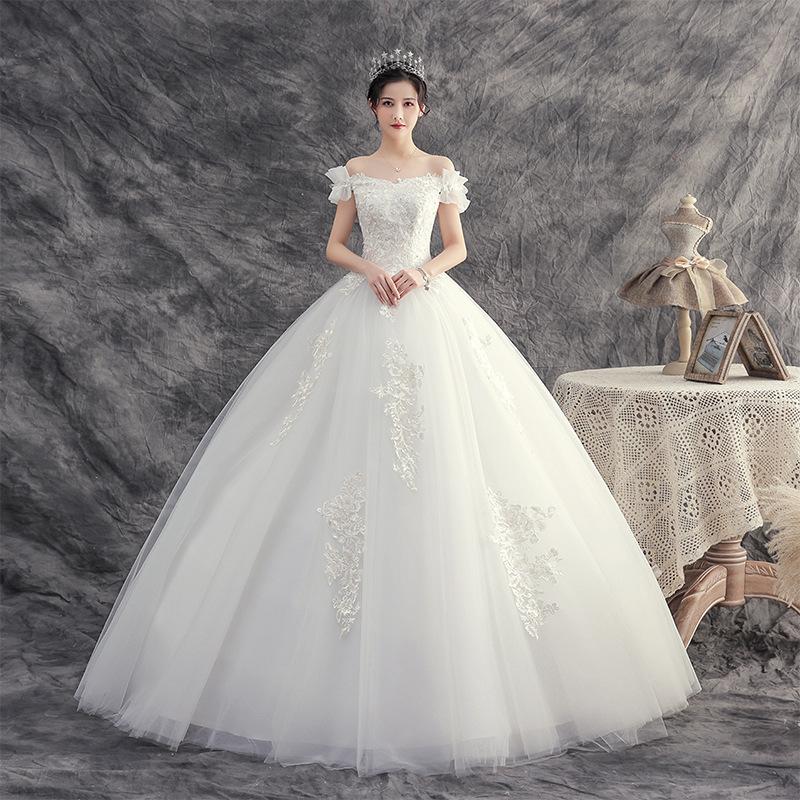 Women's Evening Dress Ball Gown Princess Quinceanera Wedding Dresses Fashion Maternity Puffy Jumpsuit Off Shoulder White Wedding Dress