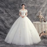 Women's Evening Dress Ball Gown Princess Quinceanera Wedding Dresses Fashion Maternity Puffy Jumpsuit Off Shoulder White Wedding Dress