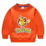Children Pokemon Pikachu Hoodie Fleece Lined Padded Warm Keeping Winter Clothes Sweatershirt