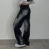 Julia Fox Low Rise Trousers Pocket Loose Wide Leg Pants Trousers for Women