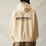 Fog Fear of God Essentials Hoodie Fog Back Stereo Alphabet plus Velvet Hoodie