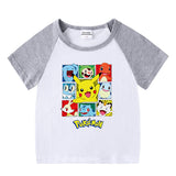 Children Pokemon Pikachu T Shirt Summer Clothing Short Sleeve T-shirt Men's Top