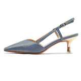 Nude Block Heels Closed Toe Sandals Women's Color Block High Heels Spring