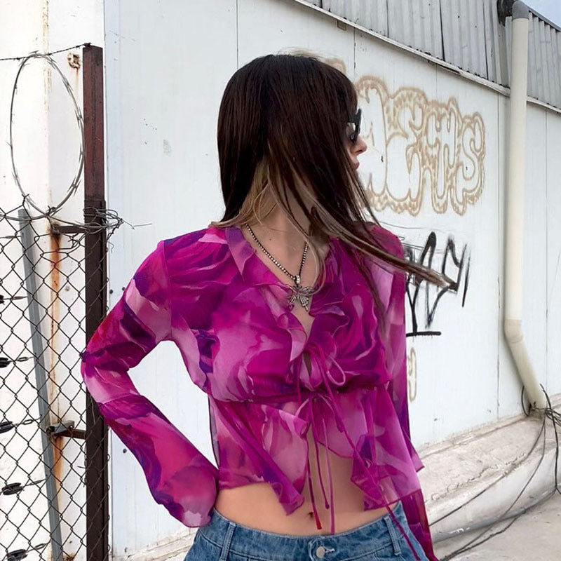 Music Festivals Rave Outfits Girls Tops Summer Women's Fashion Slim Print T-shirt for Women