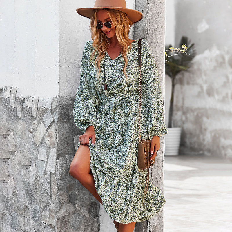 Emery Rose Dresses V-neck Sexy Large Swing Dress