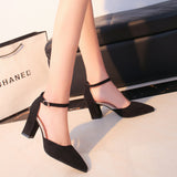 Nude Strappy Block Heels