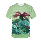 Men and Women Pokemon Pikachu T Shirt 3D Digital Printing Men's round Neck Short Sleeve T-shirt