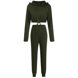 Women Fall Outfits Autumn and Winter Slimming Bare Midriff Pants Two-Piece Set