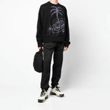 Palm Angels Sweatshirts Coconut Tree Printing Plus Velvet Round Neck Long Sleeve Sweater Men 'S Coat