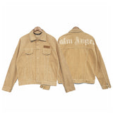 Palm Angels Jacket Angel Letter Corduroy Workwear Jacket Men 'S Jacket