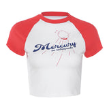 Music Festivals Rave Outfits Girls Tops Summer Women's round Neck Short Sleeve Fashion Sexy