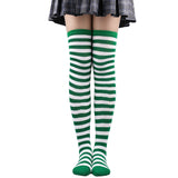 Winter Chunky Cable Thick Knit Thigh High Socks Long Stockings Boot Christmas Stockings Striped Hold-Ups Female Stockings