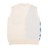Men Sweater Vest Color-Contrast Check Sweater Vest Vest Men's BF Idle Style Loose V-neck Cardigan Sweater
