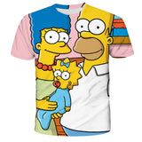 Homer Simpson Shirt Summer Digital Printing Loose Short Sleeve