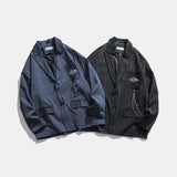 Men's Casual Suit Man Blzer Chain Vertical Striped Suit Jacket Men's Loose Lapels Suit Jacket