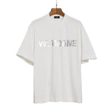 We11 Done T Shirts Embossed Letters Concave-Convex Three-Dimensional Loose All-Match