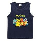 Children Pokemon Pikachu T Shirt Cotton Leisure Sweat Absorbing Sports Vest