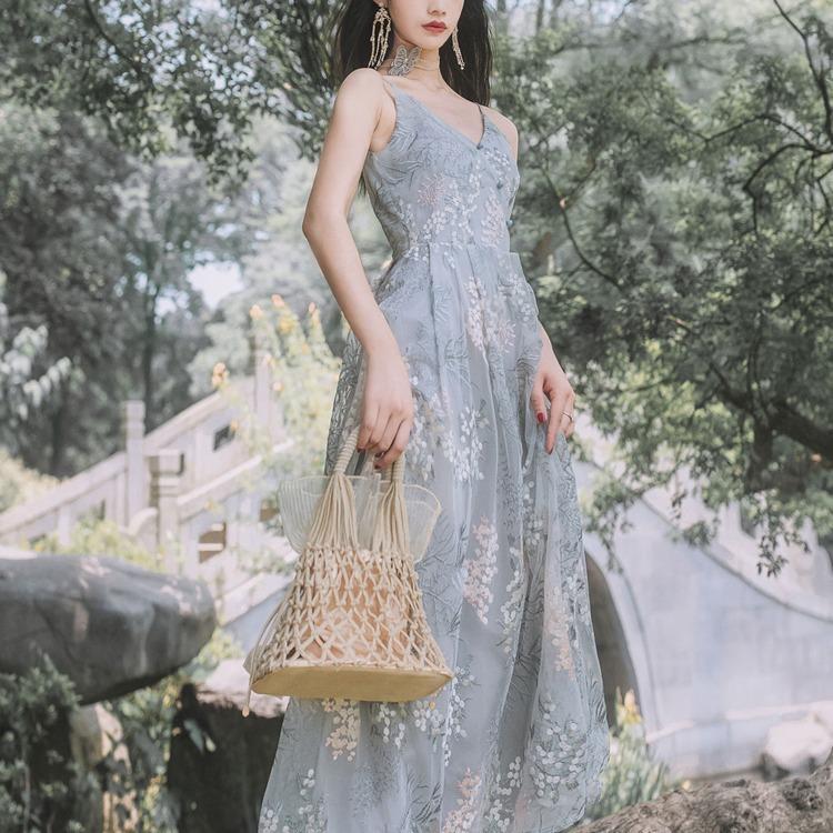 Women Retro Cottagecore Vintage Dress Square Collar Dres Fashionable V-neck Sleeveless Corset Dress with Cardigan for Women Summer