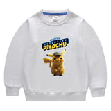 Children Pokemon Pikachu Hoodie Baby Cotton Top Children Pikachu round Neck