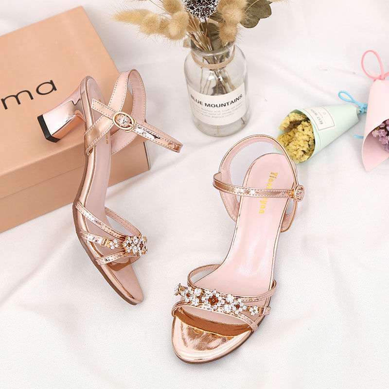 Nude Block Heel Peep Toe Sandals