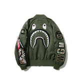 Bape Military Jacket Shark Camouflage Zipper Jacket Coat
