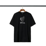 We11 Done T Shirts Collarless Teen Cotton Loose Heart Pattern