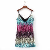 Olivia Wilde Dress Sexy Suspenders Slim-Fit Sequined Formal Dress