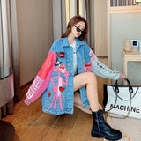 Comic Denim Jacket Women's Cartoon Loose Jacket